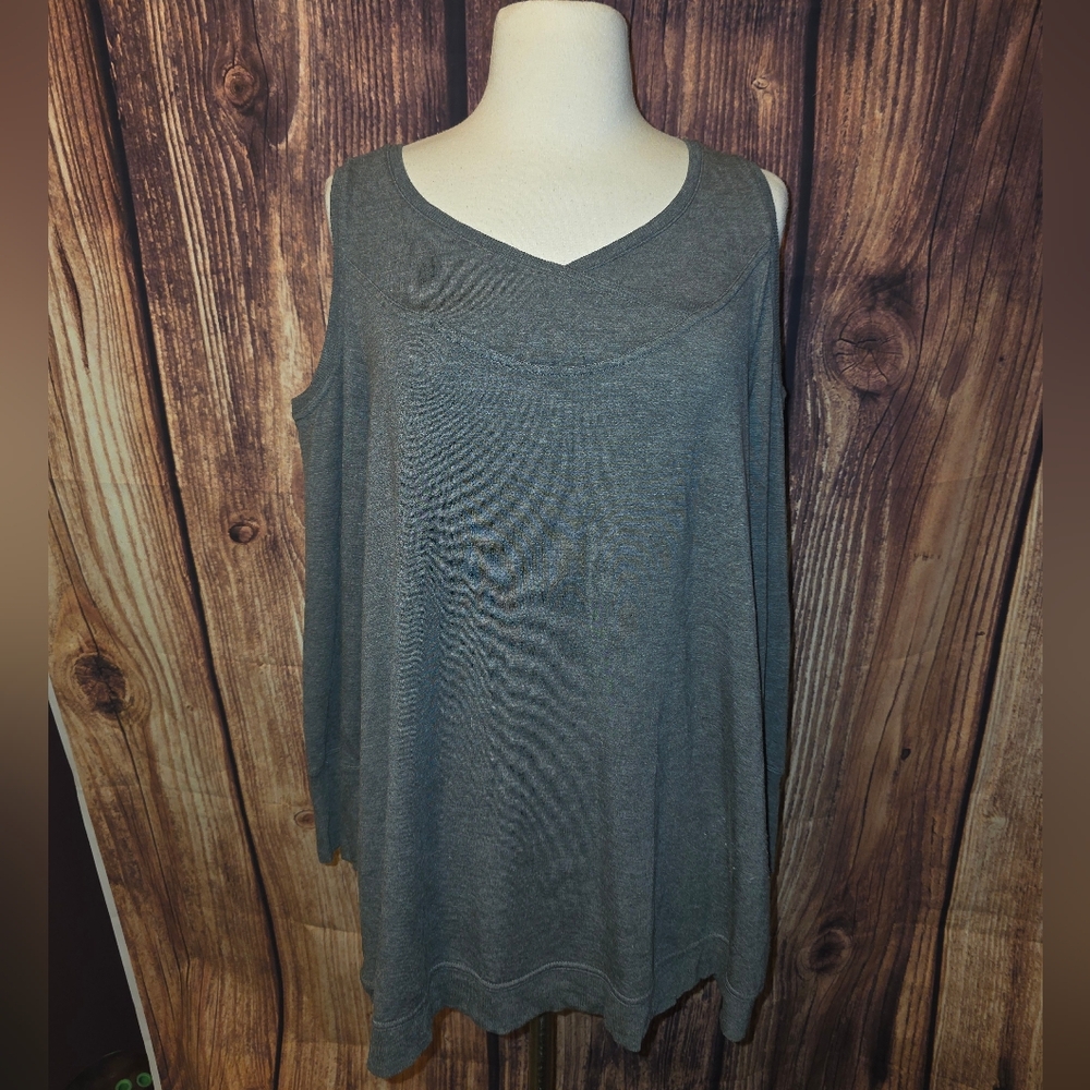 Soft Surroundings Cold Shoulder Top Size PM Gray